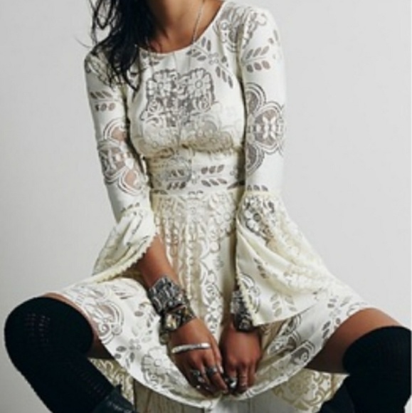 Free People Dresses & Skirts - ANTHROPOLOGIE Free People MESH LACE DRESS 4 XS